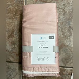Pottery Barn Dusty Rose Amelia Tencel Crib Skirt